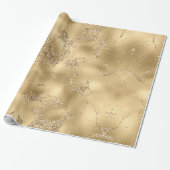 Simuliertes Gold-Foil- und Glitzer-Textur-Celebrat Geschenkpapier (Ungerollt)