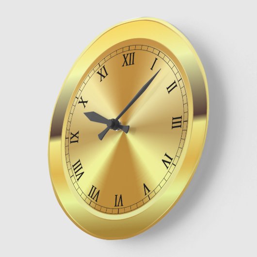 Simuliertes Gold Große Wanduhr (Winkel)