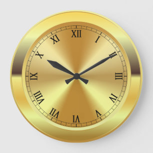 Simuliertes Gold Große Wanduhr