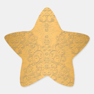 Simuliertes Gold mit geprägtem, verziertem Design Stern-Aufkleber