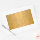 Simuliertes Gold mit Verziertem Design Rechteckiger Aufkleber (Umschlag)