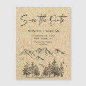 Simuliertes Kraftpapier Save the Date Magnetkarte (Vorderseite)