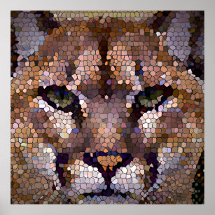 Simuliertes Mosaic Cougar Poster