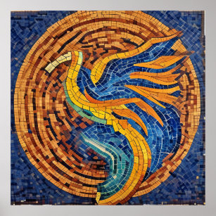 Simuliertes Mosaic Phoenix Poster