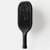 simuliertes Paddel aus schwarzem Tropfpaddel-Glitz Pickleball Schläger (Links)