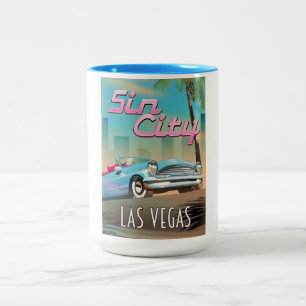 Sin City Las Vegas Reiseplakat Zweifarbige Tasse