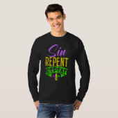 Sin Repent Repeat Mardi Gras Carnival Shrove Tuesd T-Shirt (Vorne ganz)