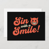 Sin With a Smile Postkarte (Vorne/Hinten)