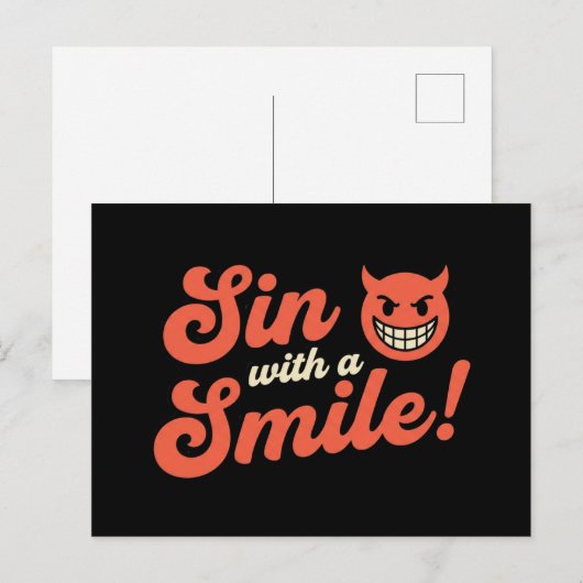 Sin With a Smile Postkarte (Vorne/Hinten)