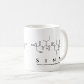 Sina Peptid-Namen-Tasse Kaffeetasse (VorderseiteRechts)