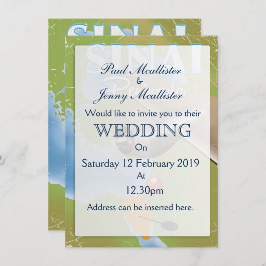 Sinai Halbinsel Flugplakat Einladung (Vorne/Hinten)