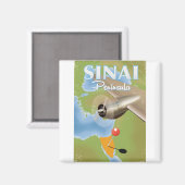 Sinai Halbinsel Flugplakat Magnet (Vorderseite/Rückseite)
