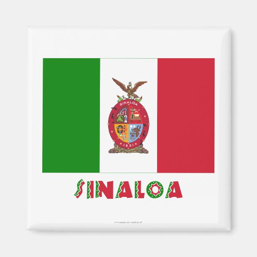 Sinaloa Inoffizielle Flagge Magnet (Vorne)