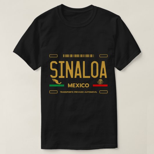 Sinaloa Mexico License Plakat Ästhetische Sinaloa T-Shirt (Design vorne)