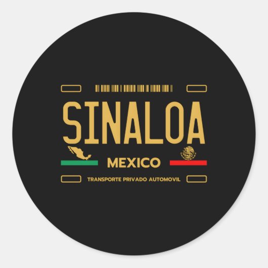 Sinaloa Mexiko Lizenzschild Ästhetische Sinaloa Runder Aufkleber (Vorderseite)