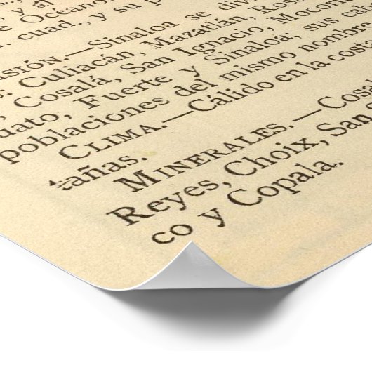 Sinaloa, Mexiko Poster (Ecke)