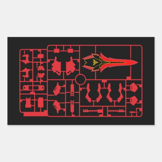 sinanju gundam gunpla plamo Model Läufer Kit cha Rechteckiger Aufkleber (Vorderseite)