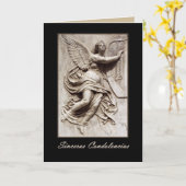 Sinceras Condolencias ANGEL Spanish Sympathy Card Karte (Gelbe Blume)