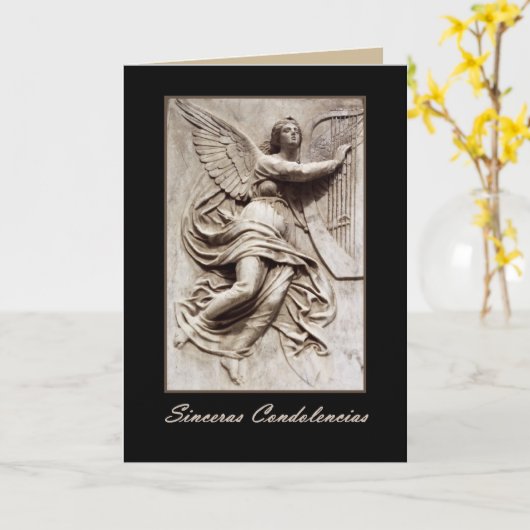 Sinceras Condolencias ANGEL Spanish Sympathy Card Karte (Gelbe Blume)