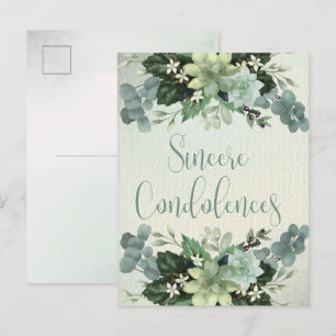 Sincere Beileid Aquarellfarben Postkarte