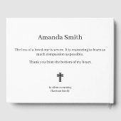 Sincere Beileid Black Blume Gästebuch (Rückseite)