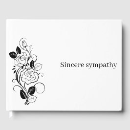 Sincere Beileid Black Blume Gästebuch