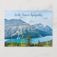 Sincere Beileid Friedlich Blauer Berg Postkarte