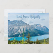 Sincere Beileid Friedlich Blauer Berg Postkarte (Vorne/Hinten)