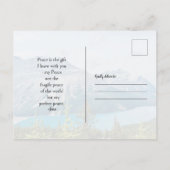 Sincere Beileid Friedlich Blauer Berg Postkarte (Rückseite)