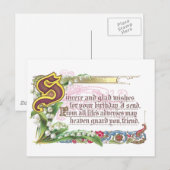 Sincere Birthday Postkarte (Vorne/Hinten)