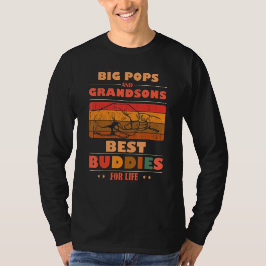 Sincere Grandparents Buddies For Life BIG POPS Gra T-Shirt (Vorderseite)