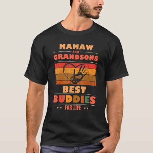 Sincere Grandparents Buddies For Life MAMAW Grands T-Shirt (Vorderseite)