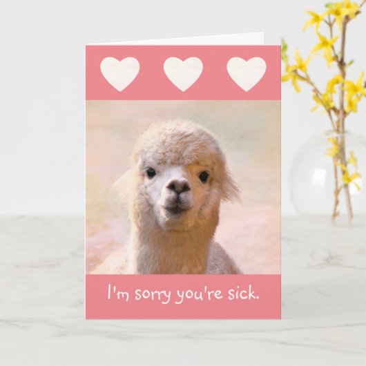 Sincere Llama wird gut Karte (Gelbe Blume)