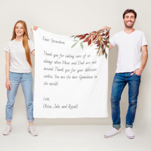 Sincere Oma Floral Message Fleecedecke