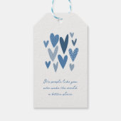 Sincere Vielen Dank Hearts Cobalt Navy Geschenkanhänger (Rückseite)