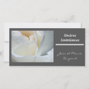 Sinceres condoleances francais Schwarz-weiße Rose
