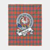 Sinclair Ancient Clan Abzeichen Tartan Kariert Fleecedecke (Vorderseite)
