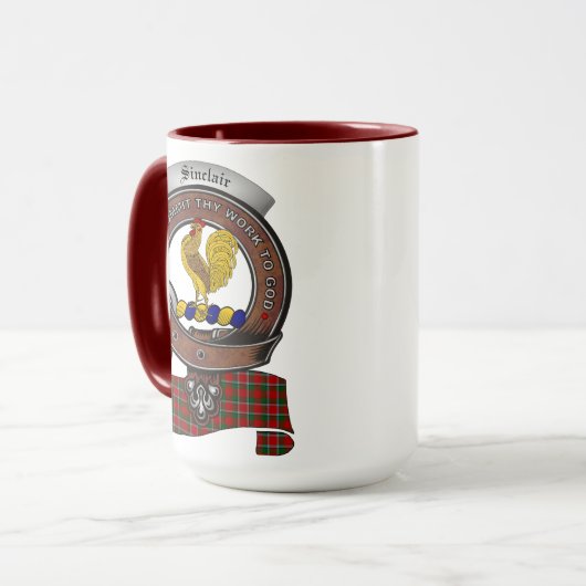 Sinclair Clan Abzeichen Combo 15oz Tasse (Vorderseite Links)