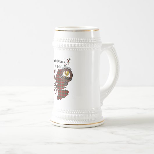 Sinclair Clan Abzeichen Stein Bierglas (VorderseiteRechts)