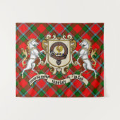 Sinclair Clan Abzeichen & Unicorns w/Tartan Wandteppich (Vorderseite (Horizontal))
