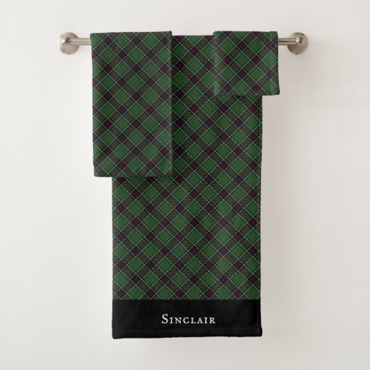 Sinclair Clan Jagd Tartan Variante Kariert Badhandtuch Set (Insitu)