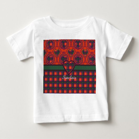 Sinclair Clan karierter schottischer Tartan Baby T-shirt (Vorderseite)