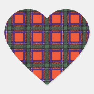 Sinclair Clan karierter schottischer Tartan Herz-Aufkleber