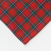 Sinclair Clan Red, Green und Royal Blue Tartan Fleecedecke (Ecke)
