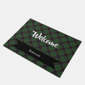 Sinclair Clan Scottish Tartan Kariertes Muster Fußmatte (Schrägansicht)