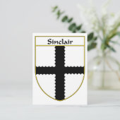 Sinclair Coat of Arms/Familienwappen Postkarte (Stehend Vorderseite)