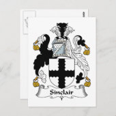 Sinclair Familienwappen Postkarte (Vorne/Hinten)