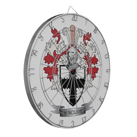 Sinclair Familienwappen-Wappen Dartscheibe (Vorderseite Links)