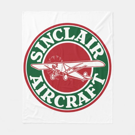 Sinclair-Flugzeug Vintage-Schild Fleecedecke (Vorderseite)