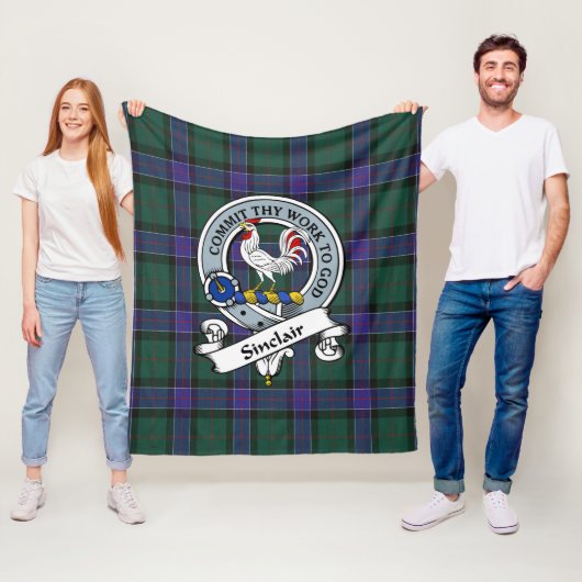 Sinclair Jagd Moderner Clan Abzeichen Tartan Karie Fleecedecke (Beispiel)
